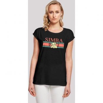 Simba Stripes Casual Tee F4NT4STIC – 100 % Baumwolle, Rundhals, Schwarz, Größe M