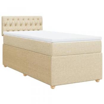 Boxspringbett mit Matratze 100x200 cm Creme von vidaXL