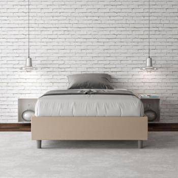 Cadre de lit double en bois taupe Azelia 140x210 cm sans sommier