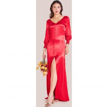 Satin Viscose Front Split Maxi