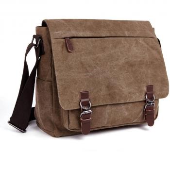 LOSMILE Multiple Pocket Shoulder Bag for Men (Coffee)