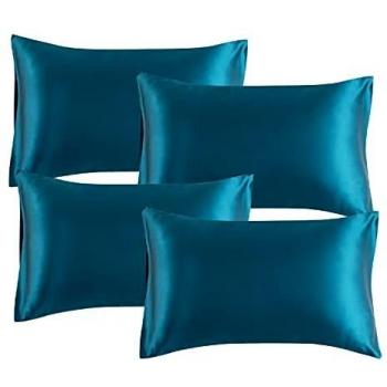 Bedsure Luxury Satin Pillowcases for Hair and Skin, Teal