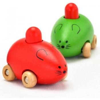 Small Wooden Mouse Toy with Sound