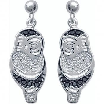 Black and White Owl Earrings