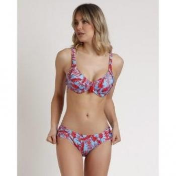 Bikini Admas bajo aro para mujer azul y rojo Hawaii