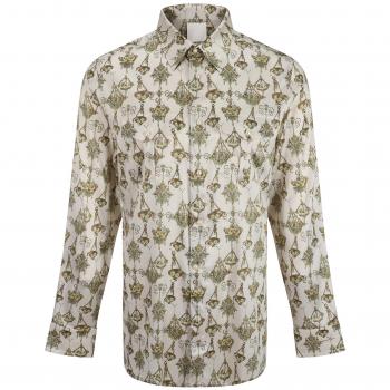Givenchy White Chandelier Print Silk Blend Shirt, XL
