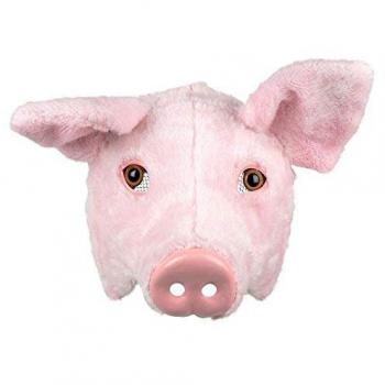 Kuschelige Schwein Halbmaske für Kostümpartys