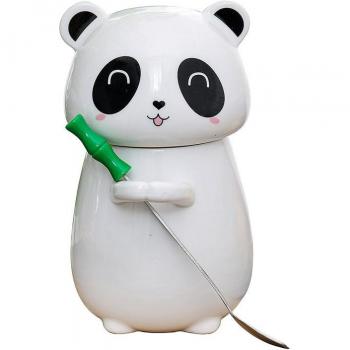 Ceramic Panda Cup with Spoon Lid