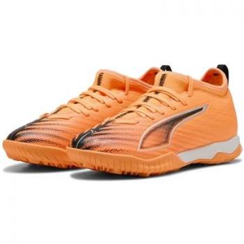 PUMA Ultra 6 Match Mid + TT Hot Pursuit – Heat Fire (Black/Glowing Red, Kids Turf)