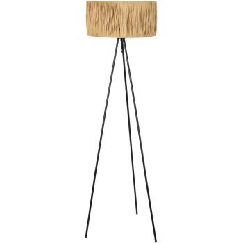 Lampara pie metal rafia 56x46x140 marron