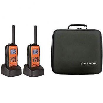 Albrecht 29661 Tectalk Float: Wasserdichtes PMR‑Koffer‑Set 2 Stk. + Ladegerät, Akku, Gürtelclip