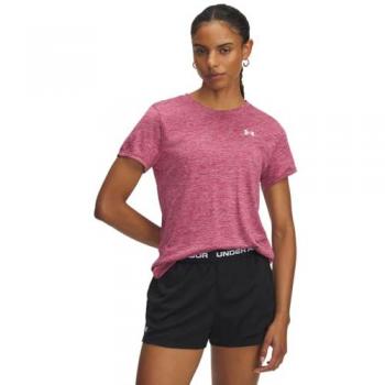 Tee à manches courtes Tech Twist Femme – Blanc/Berry