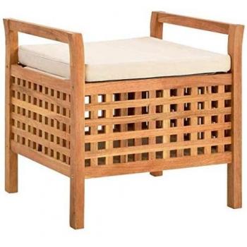 Storage Bench 49x48x49 cm Solid Walnut Wood