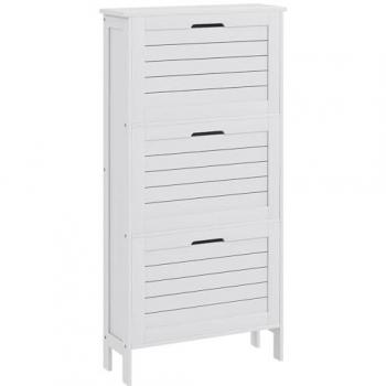 FootPrint Slim Cabinet – Three-Flip Drawer Storage (White)