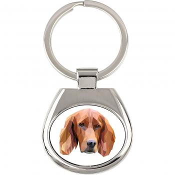 Art-Dog White Geometric Keychain with Photo