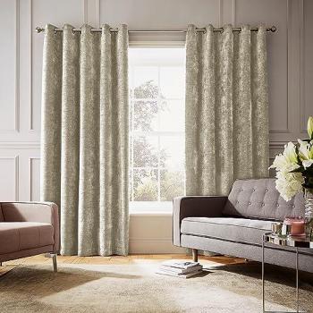 Hyperion Selene Ready Made Chenille Eyelet Curtains