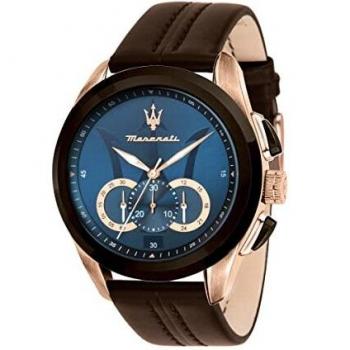 Orologio Quarzo Collezione Traguardo Cronografo Acciaio e Cuoio