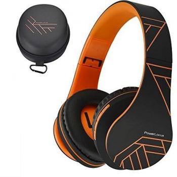 PowerLocus Casque Bluetooth sans Fil Noir/Orange