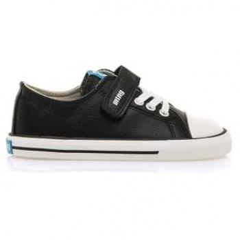 MTNG Unisex Kids 49065 – Schwarze Turnschuhe mit Schnürsenkel und Klettverschluss
