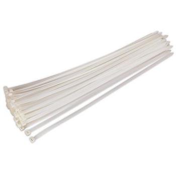 Sealey 650mm Long 12mm Cable Tie Set – 50 Pieces (White)