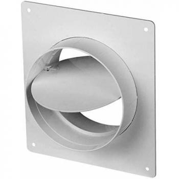 Bride murale avec clapet 125mm PVC blanc