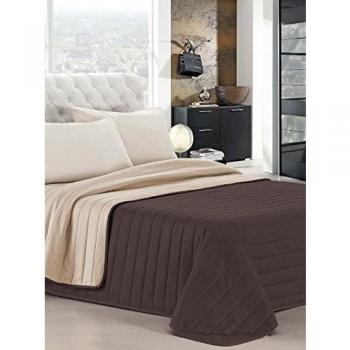 Couvre-lit italien 260 x 270 cm Marron/crème