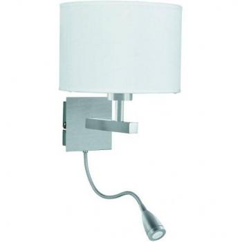 Dual Flexi Arm 1 Light Indoor Wall Lamp Satin Silver, E27