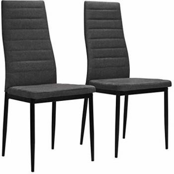 Elegante Esszimmerstühle 2 Stk. Dunkelgrau mit Stoffbezug