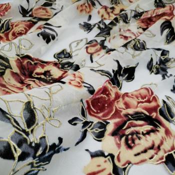 Cheongsam festif à feuilles molletonnées, 114 cm, 1 yard