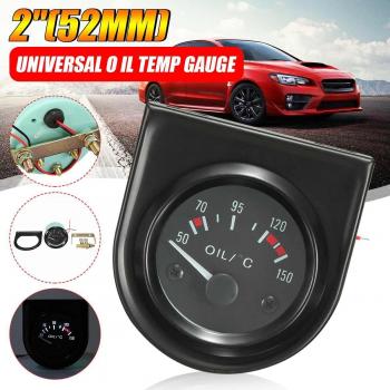2 Black Shell Oil Temperature Gauge 50-150°C with LED White Light