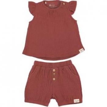 Set Estivo Sterntaler Camicia e Pantaloni Corti Rosso Chiaro
