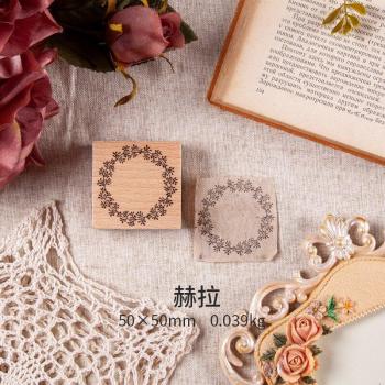 Wooden Floral Stamp for DIY Crafts