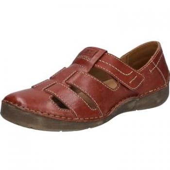 Josef Seibel Fergey 59 Rojo Zapato Bajo de Mujer con Suela de Cuero