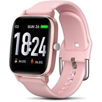 Smartwatch with Thermometer Heart Rate Monitor Body Temperature Fitness Activity Tracker Waterproof for Adults Compatible with iPhone Android Full Touch Screen Elegant Design