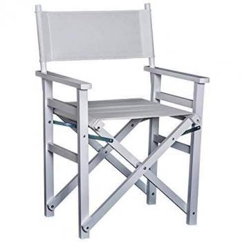 White Oxford Folding Director Chair – Beech Frame