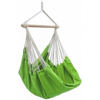 Poltrona Sospesa per 2 Persone 150kg in Cotone 185x130cm Verde Limone
