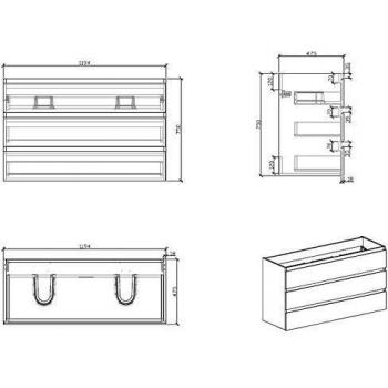 Mobile bagno 120 cm doppio lavabo rovere chiaro Verona