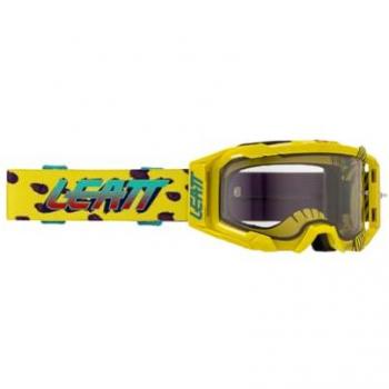 Maschera da motocross Leatt Velocity 5.5 Cheetah Trasparente 83 VLT Blu Giallo Unica Taglia