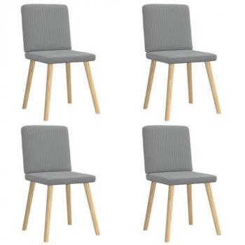 Sedie per sala 4 pezzi grigio tenue in tessuto – VidaXL