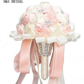 Bouquet Rosa Marfil con Detalle de Cristal