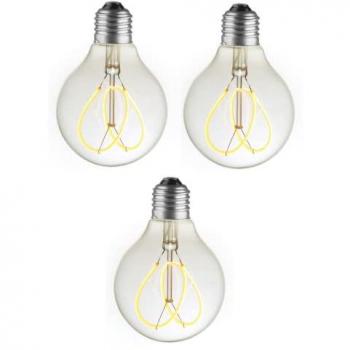 Pack de 3 ampoules LED décoratives filament spirale E27