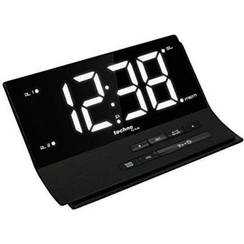 Techno Line WT 482 Radiocontrollato Sveglia Nero, 2 tempi di allarme, 2 timer