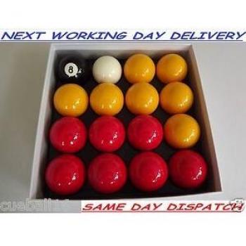 Homegames Pool Cue Balls Pub RED & YELLOW 2 Inch UK Set
