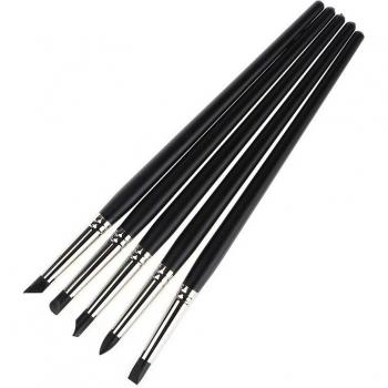 5pcs Silicone Rubber Tip Paint Brushes for Art Supplies