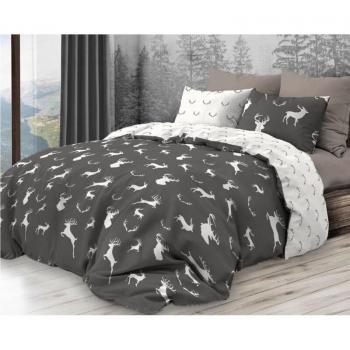 Housse de couette style rustique cerf gris 255x200 cm