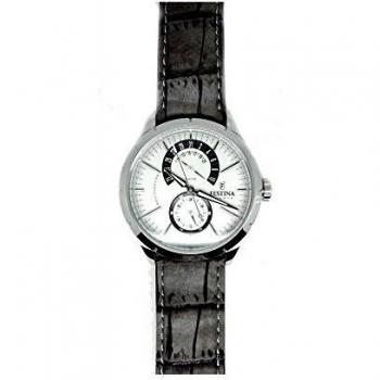 Orologio Festina Retro F16573/2 con cinturino in pelle nera e quadrante bianco per uomini