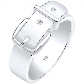 DIAMORE Damenring Gürtel Symbol Diamant (0.04 ct.) 925 Sterling Silber