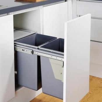 Pull Out Kitchen Bin 2 x 20L (40L Capacity)