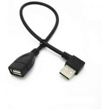 Adaptateur USB 2.0 30 cm à angle droit noir – Orientation libre