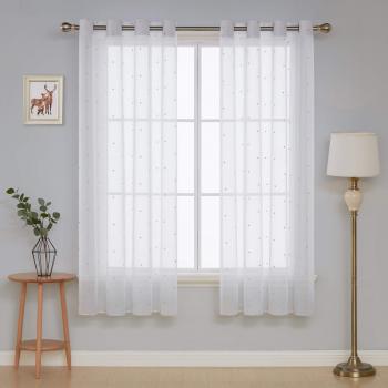 Tende porte finestre 140x175 cm – Stelline rosa e occhielli